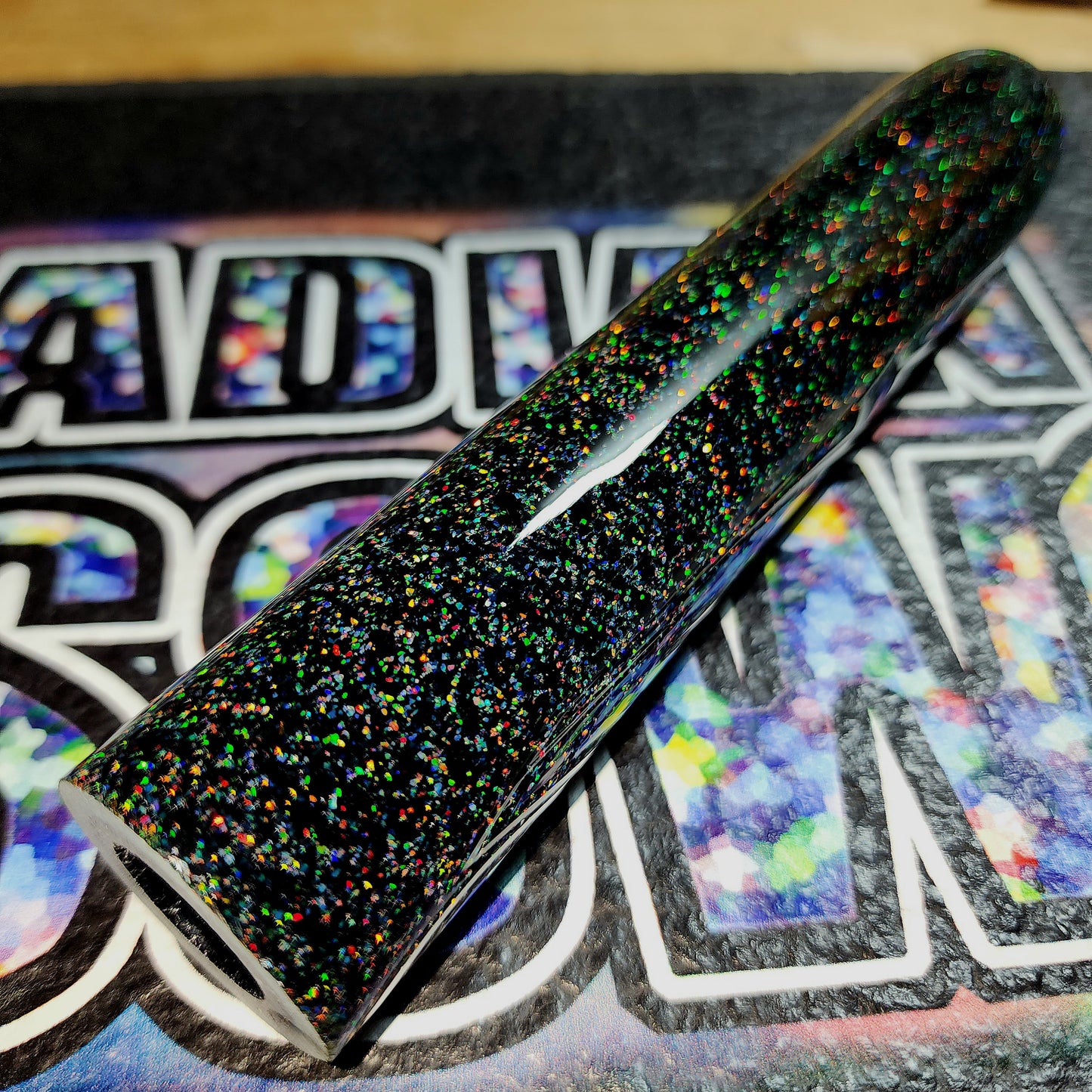 Jet Black crushed opal tube - Medium opals