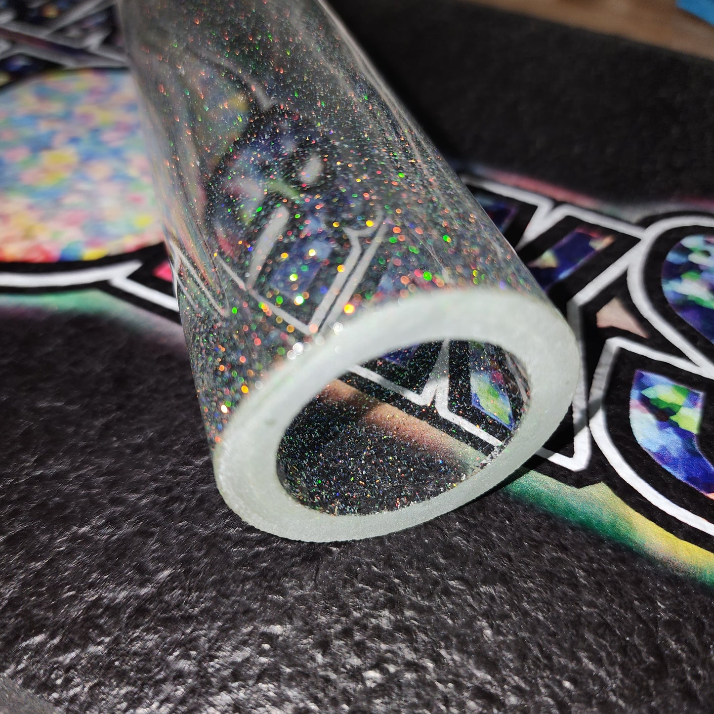 Clear crushed opal tube