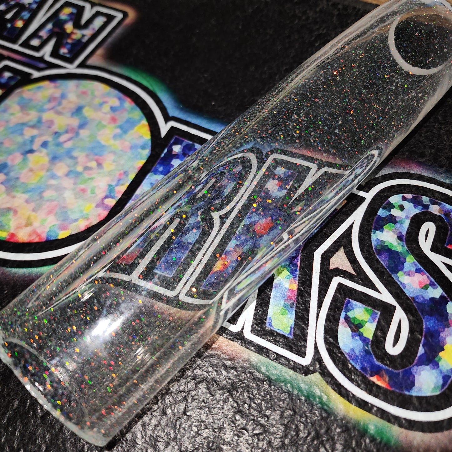 Clear crushed opal tube