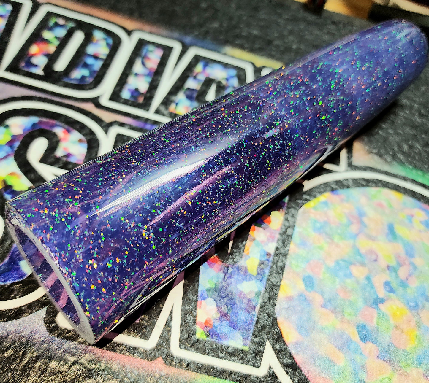 Gold purple crushed opal tube - Medium opals